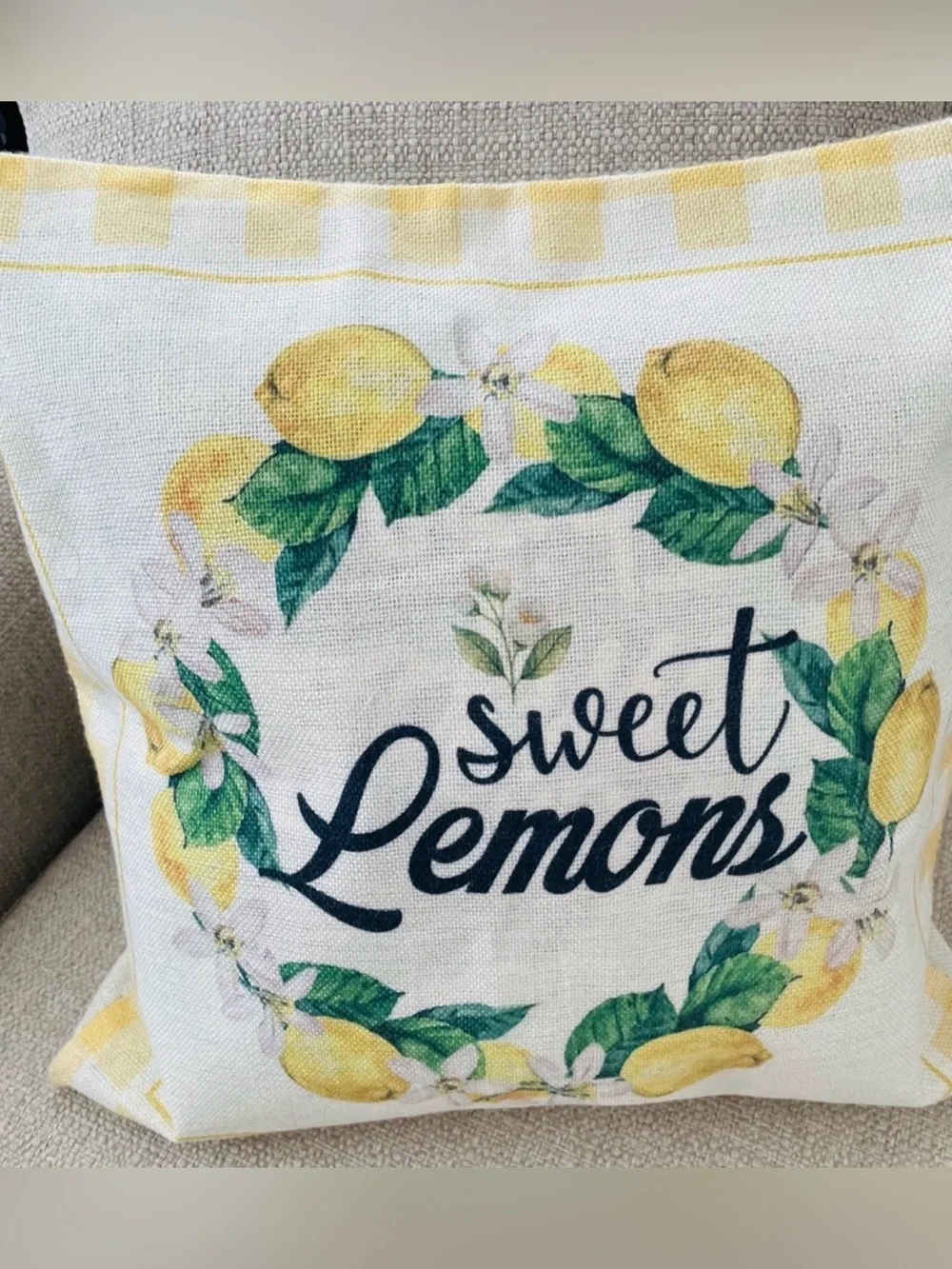 10pcs Lemon Print Kitchen Linen Set - Yellow